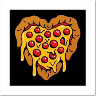 Pizza heart Posters and Art